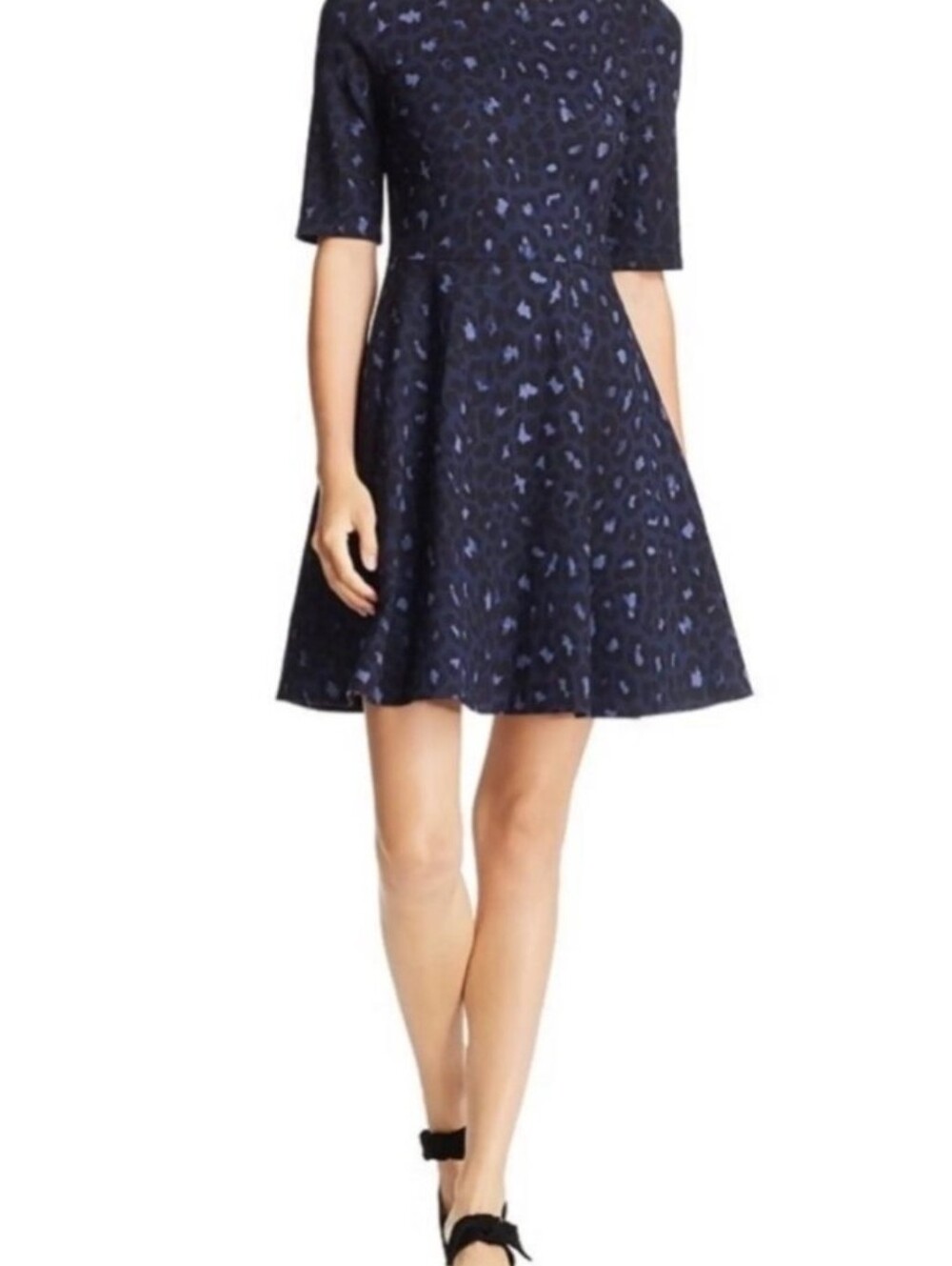 Kate Spade Knit Pointe Blue Animal Print Dress Size Medium
